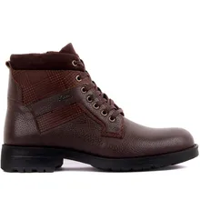 Fosco/коричневые кожаные мужские ботинки на молнии