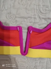 Splicing Bikini Swimwear Bathing-Suit Biquini Ribbed Push-Up Beach Summer Female V-Neck