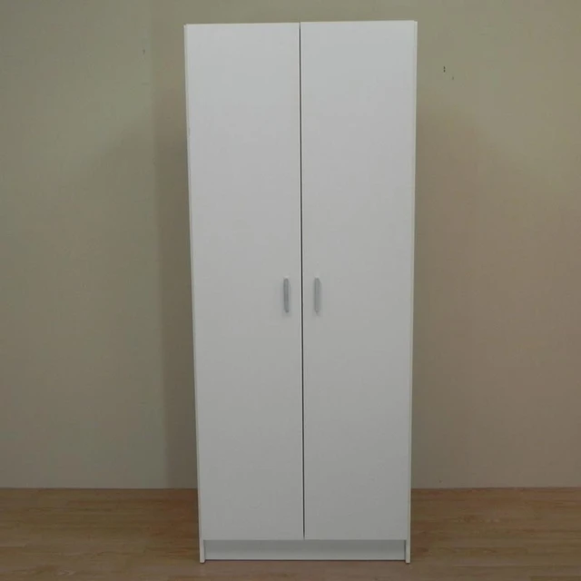 Armario escobero mueble multiusos dos puertas blanco y roble