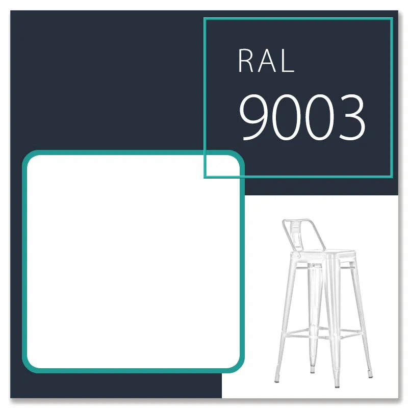 Barneo N-242 высокий барный стул металлический 14 цветов на выбор высокий стул для кафе стул для барной стойки стул для бара дизайнерский стул уличный стул для кухонной барной стойки по России - Цвет: RAL9003