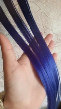 AliLeader-extensiones de cabello de una pieza con Clip, 57 colores, pelo sintético, degradado, rosa, rojo y azul, con Clip