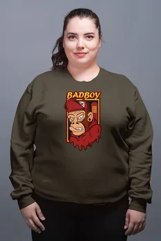 

Angemiel Wear Badboy Monkey Green Women Sweatshirts