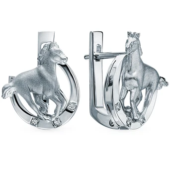 

Silver earrings with cubic zirconia SUNLIGHT test 925