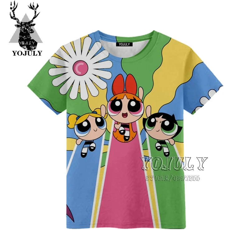 YOJULY The Powerpuff/детская одежда с 3D-принтом для маленьких девочек и мальчиков детская футболка Лидер продаж, модная одежда с круглым вырезом, A470 - Цвет: 13