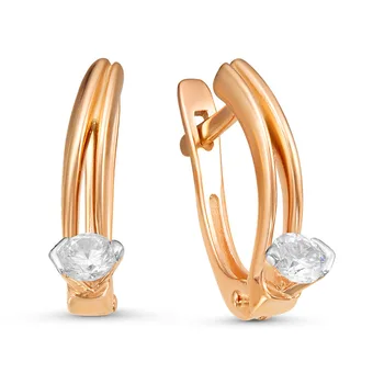 

10-05301 mink gold 585 sterling silver earrings