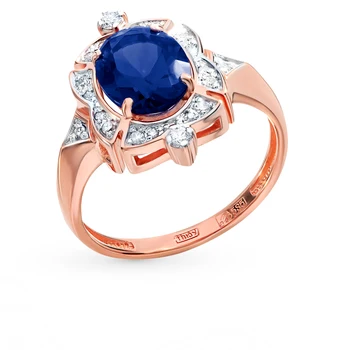 

Gold ring with sapphires and diamonds sunlight sample 585