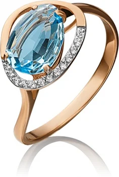 

Yuz platinum ring with Topaz and cubic zirconia in red gold