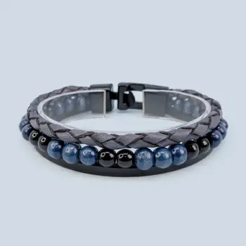 

Leather bracelet otokodesign 53631 (blue, lock-connector, genuine leather)