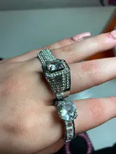 FDLK suntuoso de los hombres de aleación de Zinc de anillo de 2,0 quilates Natural cristal CZ blanco anillo venda de boda de los hombres joyería de fiesta