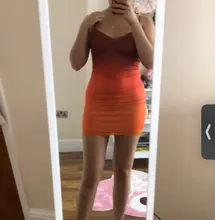 Macheda, naranja Sexy para Bodycon vestido de moda de las mujeres sin mangas de cuello en V de encaje ropa de dama Casual Slim Mini vestidos última novedad