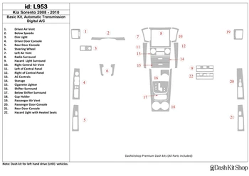 

Interior lining for KIA Sorento 2008-2010. Set L953.