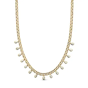 

Choker 18k gold tears cubic zirconia 42cm. 9,85gr. [AB3424]