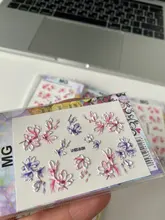 Water-Decals Nail-Sticker Engraved Flower Embossed 3d Acrylic Pink-Color White Z0342