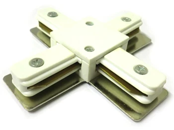 

Joint X connector for track of Led spotlights Model X White color for Mono phase