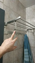 Hanger Towel-Rack Frap Silver Aluminum with Hooks F808 Wall-Mounted Surface-Towel Adjustable