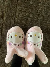 Zapatillas de conejo para interior para niña, pantuflas antideslizantes impermeables de algodón, parte inferior de goma