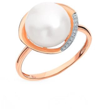 

Gold ring with pearls and diamonds sunlight sample 585