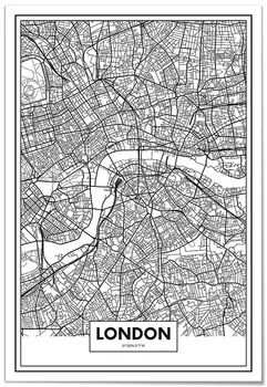 

Panorama Canvas Map London - Printed on Canvas - Vintage Canvas Wall Art - Black and White Pictures - Canvas City Map Decoration - Modern Canvas Prints for Walls