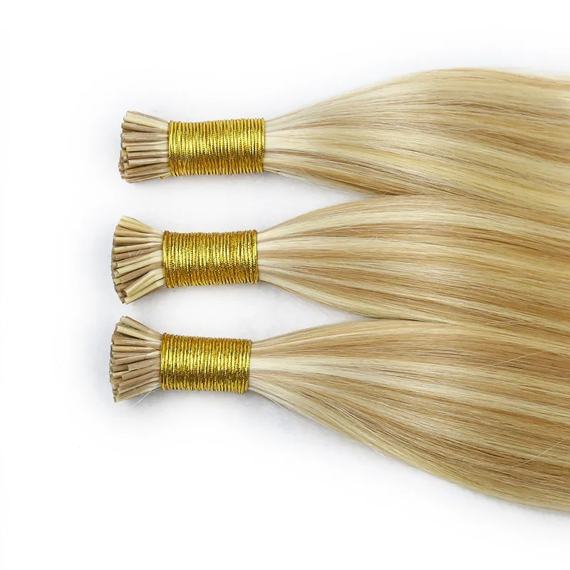 I Tip Human Hair Extensions Brazilian Smoothing Keratin Bonded Colored Strands Of Hair Virgin Remy Straight Capsules 1g/pc