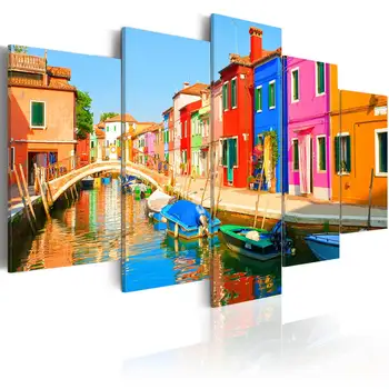 

Picture-Waterfront in rainbow colors - 100x50 cm