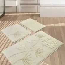 Коврик для ванной | коврик для ванной нескользящие Противоскользящие коврики Орхидея экрю 3л набор 60X100 cm-50X60 Cm-40X60 см