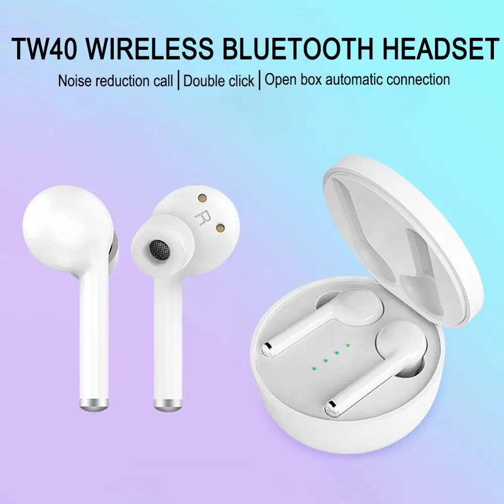 TW40 Bluetooth гарнитура, беспроводная гарнитура, Bluetooth 5,0, стерео, портативная гарнитура, для занятий спортом, бега, вождения, наушники, легко носить с собой