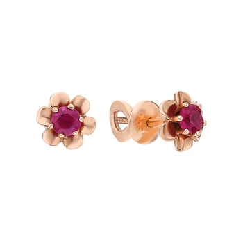 

Gold earrings with rubies sunlight sample 585