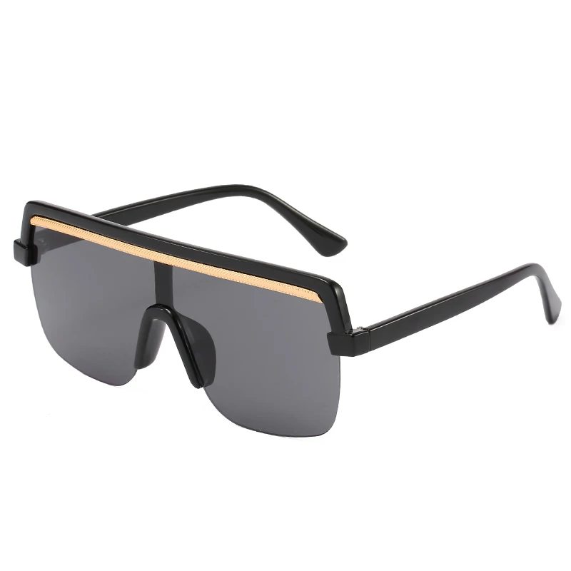 black FC Brand Star Style Luxury Female Sunglasses Women Oversized Sun Glasses Vintage Outdoor Sunglass Oculos de sol - Цвет линз: black