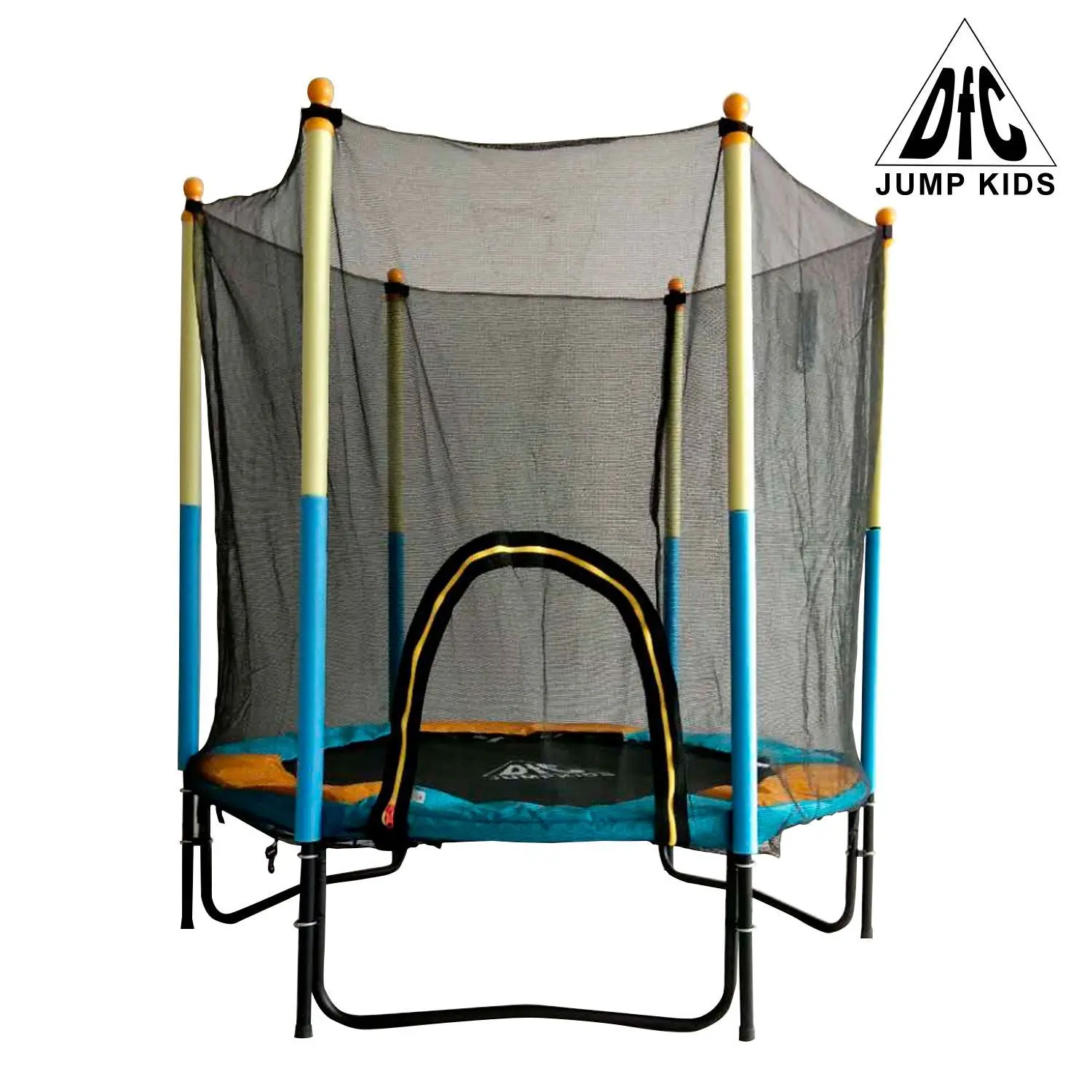 Батут DFC JUMP KIDS 60" желт/син сетка (150см) | Спорт и развлечения