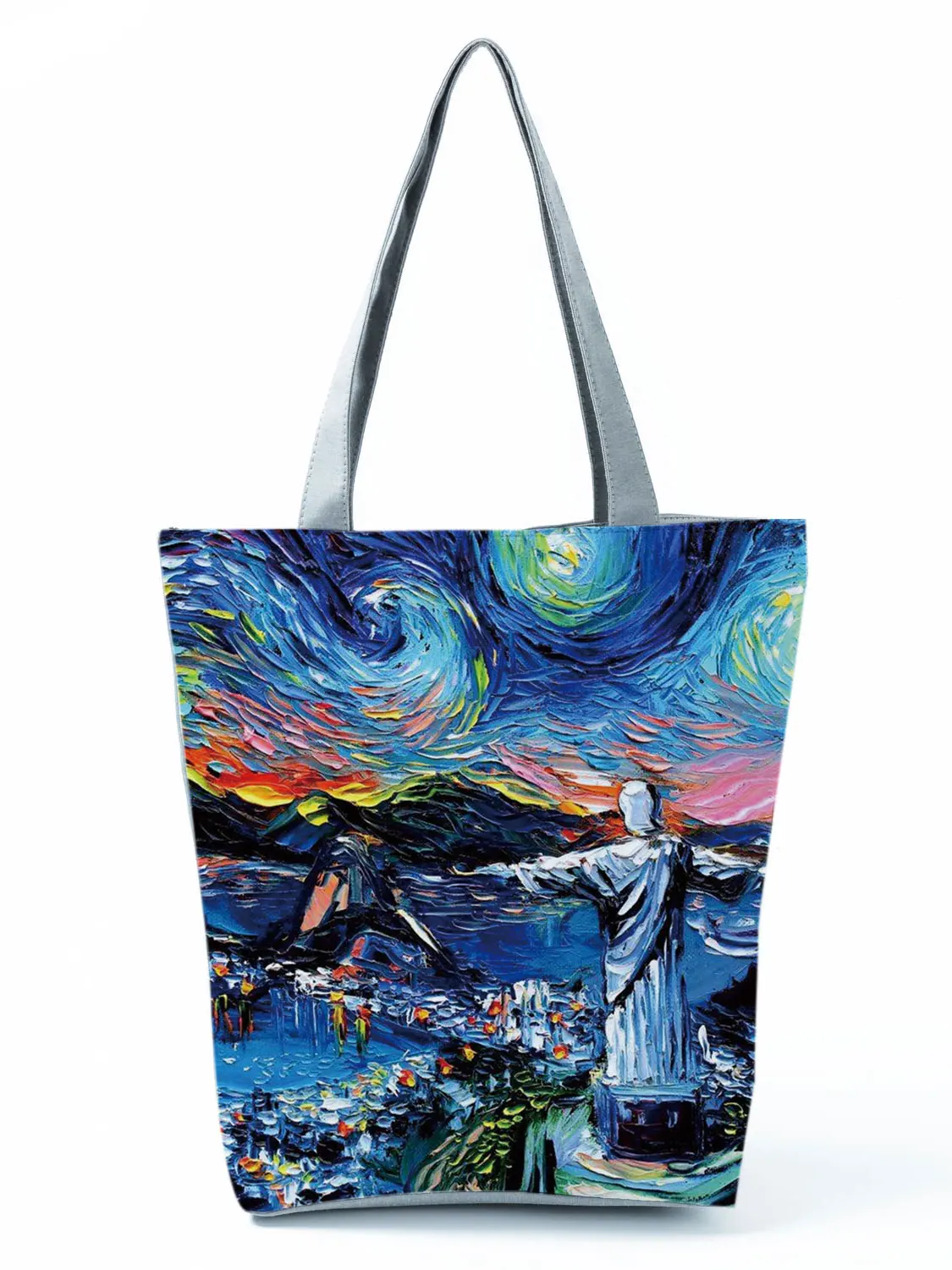 New Van Gogh Oil Painti Tote Bag Retro Art Fashion Travel Bag Women Leisure Eco Shopping High Quality Foldable Handbags Portable 