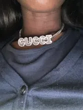 TBTK-collar con colgante de letras en la espalda para hombre y mujer, Gargantilla de tenis con circonita cúbica, joyería