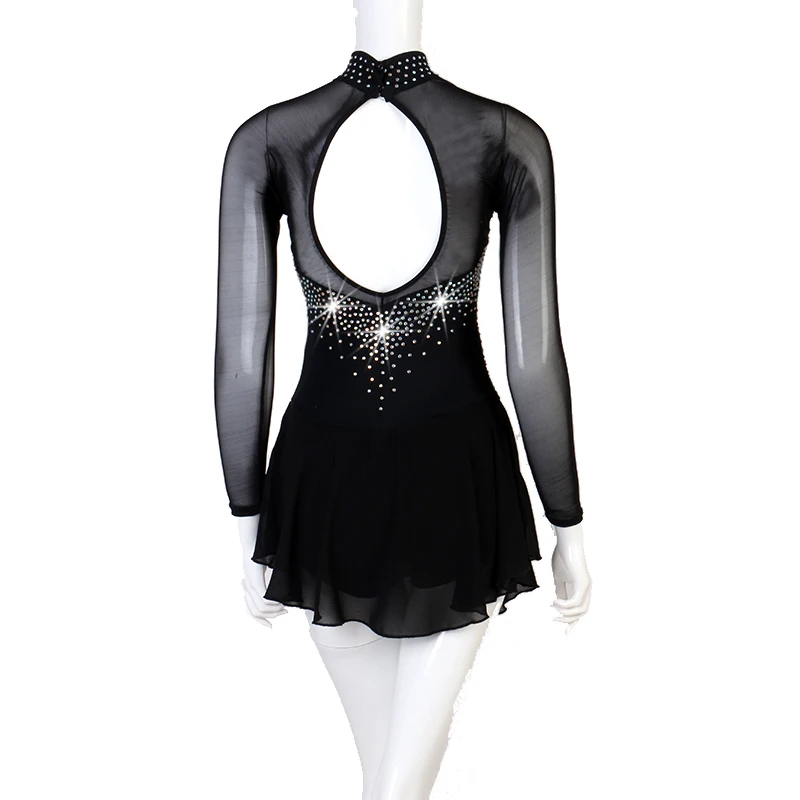 Для женщин лиричная Одежда для танцев с украшением в виде кристаллов rhinestonFigure Катание на коньках платье-трико балетки для танцев гимнастический костюм b80