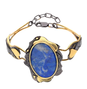 

Silver Bracelet with lapis lazuli sunlight