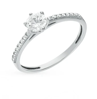 

Silver ring with cubic zirconia sunlight sample 925