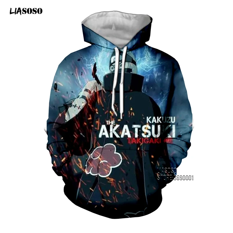 LIASOSO, 3D принт, унисекс, аниме, Наруто, Akatsuki, Учиха Итачи, боль, Какузу, Саске, повседневные толстовки с капюшоном, толстовка, топы, X2647