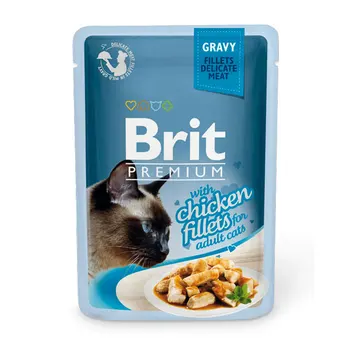 

Brit 85g premium tug D/cats gravy chicken fillets chicken fillet pieces in соусе-24 pc