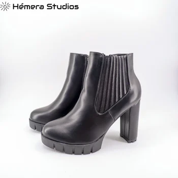 

Booties Women 2019 Wide Heel Boots Ankle Boots with high heels with platform for Women 2019 ankle boots elegant and comfortable