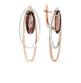 

Gold earrings with раухтопазами sunlight sample 585