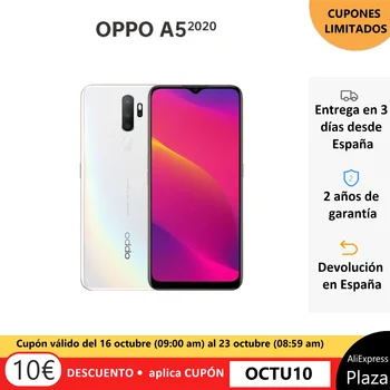Перейти на Алиэкспресс и купить OPPO A5 2020 3 Гб/64 ГБ, смартфон, 6,5 дюймHD экран, 4 задние камеры, 5000 мАч, две sim-карты, Реверсивный заряд, 2 года гарантии