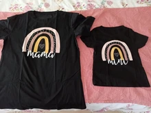 Camiseta a juego con estampado de Arco Iris para madre e hija, camiseta de manga corta con apariencia familiar, ropa de madre e hija, 1 unidad