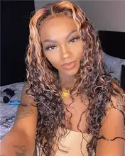 ALICE-pelucas de cabello humano rizado con malla frontal, cabello con cierre superior de cuero cabelludo de 150% de densidad, no Remy