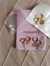 Pendientes de aro de Estrella de Plata de Ley 925 para mujer, pendientes de aro dorados, joyería delicada al por mayor