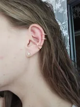 VKME-pendientes de estrella de oro sin Piercing para mujer y hombre, pendientes de Clip para la oreja de cartílago falso Simple, joyería con Clip