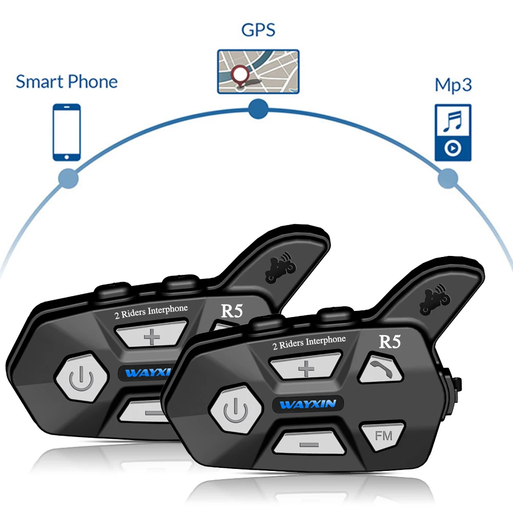 WAYXIN 2 шт. Bluetooth Интерком всадника FM мотоциклетный Шлем 1000 м мото домофон шлем