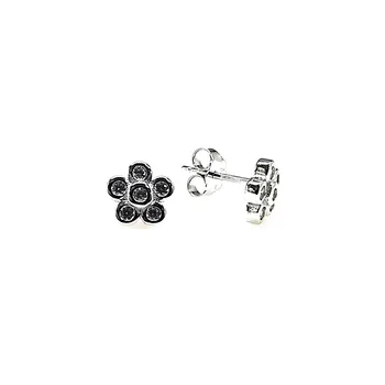 

Sterling silver earrings 925m flower rhinestones microengastadas [AB1635]