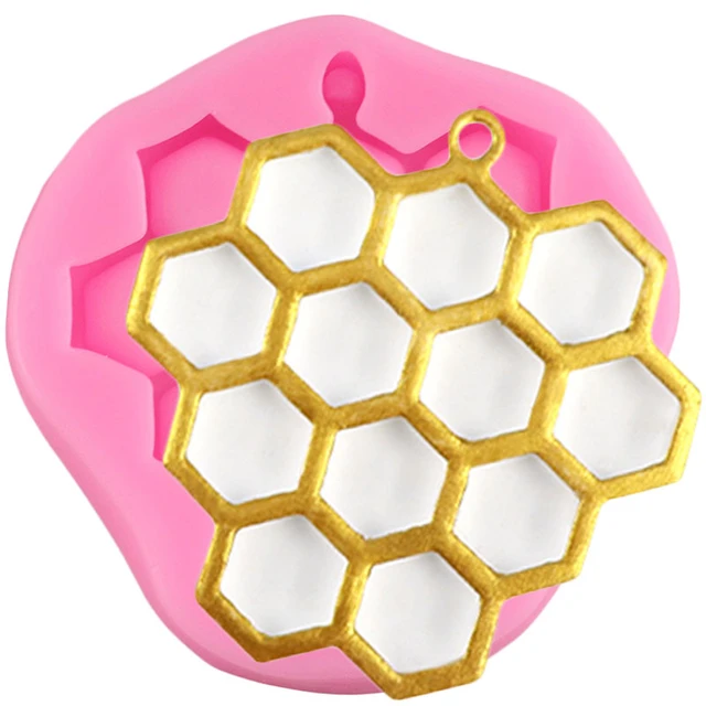 3D Bees Shape Silicone Mold Honeycomb Cupcake Topper Fondant Cake