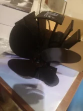 Wood Burner Stove-Fan Fireplace Heat-Powered 4-Blade Log Heat-Distribution Black Home