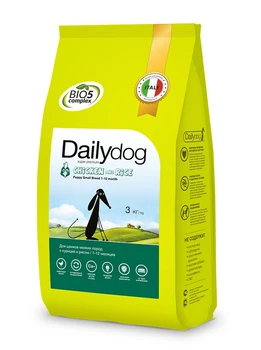 

Dailydog puppy small breed chicken and rice for puppies m/breeds chicken/Rice-3 kg x 1 pc