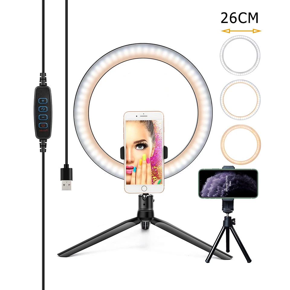 Remote-Ring Light-Lamp Tripod-Stand Fill Youtube Photo Led Selfie Live Bluetooth 26/16cm