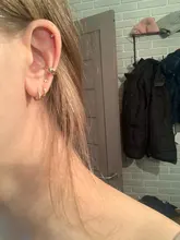 Circonio coreano oído brazalete Set pendientes para niñas 3-14k oro lindo cartílago Clip en pendientes No perforado mujeres Punk joyería